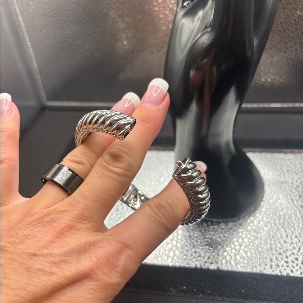 Silver Twisted Bangle Bangle - Picture 2 of 5